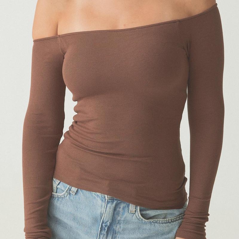 Ribbed One-Shoulder Brami Top