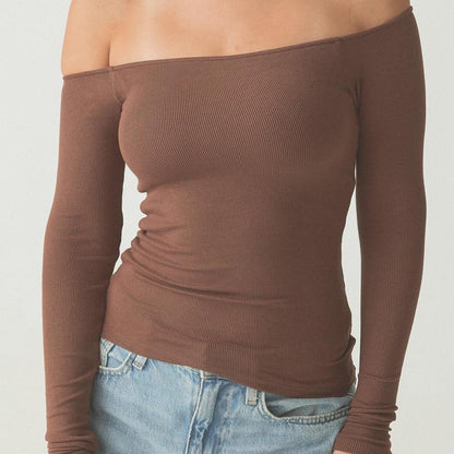 Ribbed One-Shoulder Brami Top